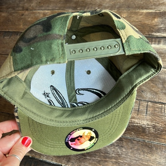 Adult California Republic Cali Camo Camouflage Snapback Flat Bill Cap - Picture 7 of 7